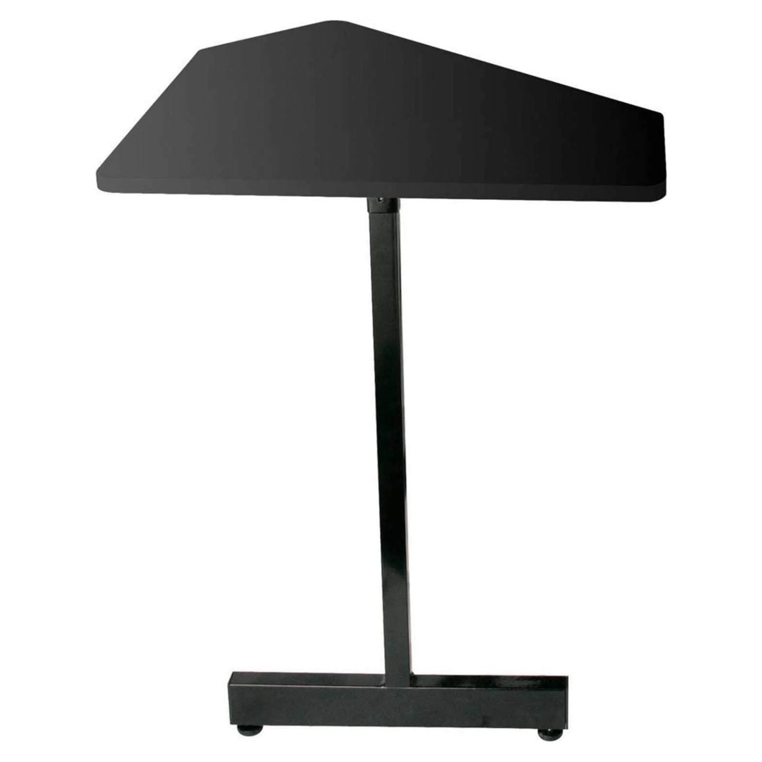Front view of On-Stage Workstation Corner Accessory Black on white background