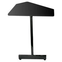Front view of On-Stage Workstation Corner Accessory Black on white background