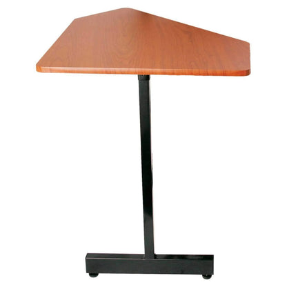 Front view of On-Stage Workstation Corner Accessory Rosewood and Black on white background