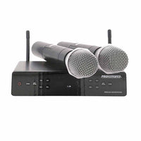 Front view of PROformance PDW-700HH Dual Handheld Digital Wireless Mic System on white background