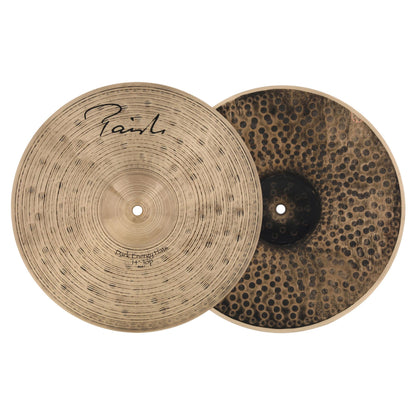 Front view of Paiste 14" Signature Dark Energy Mark I Hi-Hats on white background