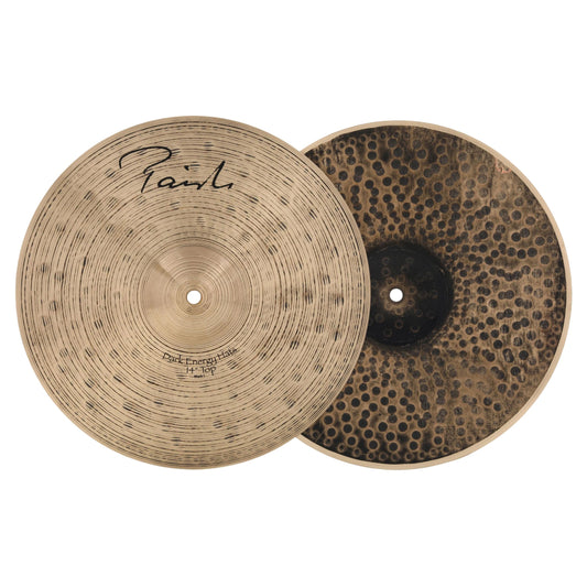 Front view of Paiste 14" Signature Dark Energy Mark I Hi-Hats on white background