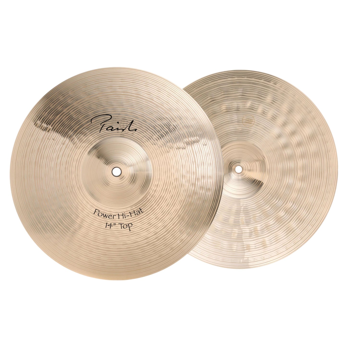 Front view of Paiste 14" Signature Power Hi-Hats on white background