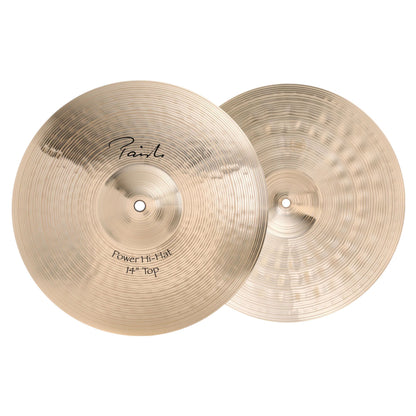 Front view of Paiste 14" Signature Power Hi-Hats on white background
