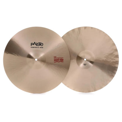 Front view of Paiste 15" 602 Sound Edge Hi-Hats on white background