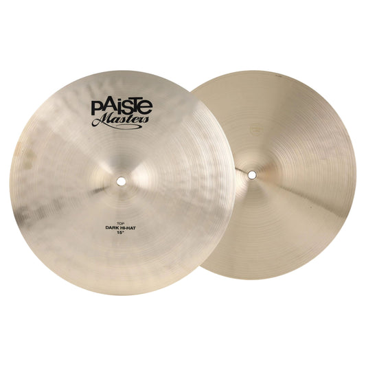 Front view of Paiste 15" Masters Dark Hi-Hats on white background