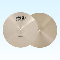 Front view of Paiste 15" Masters Thin Hi-Hats on blue background