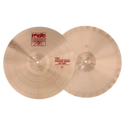 Front view of Paiste 17" 2002 Sound Edge Hi-Hats on white background