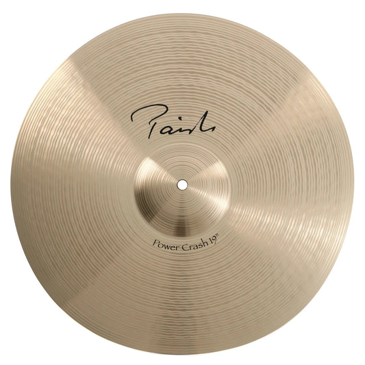 Front view of Paiste 19" Signature Power Crash Cymbal on white background