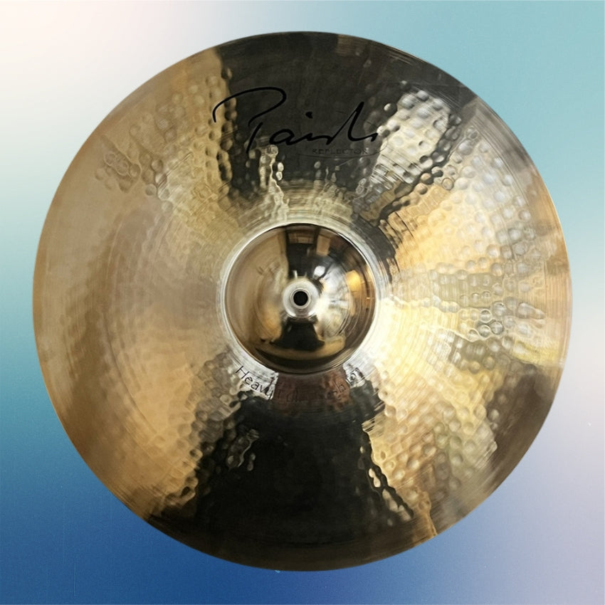 Front view of Paiste 19" Signature Reflector Heavy Full Crash Cymbal on Blue Background