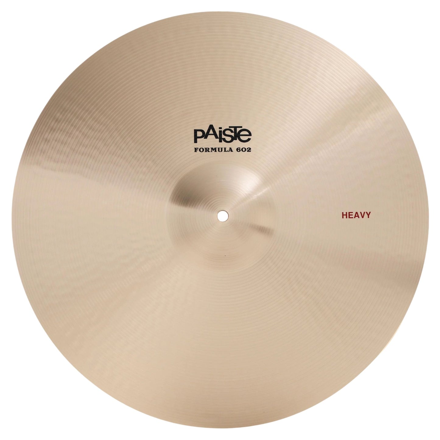 Front view of Paiste 20" Formula 602 Heavy Cymbal on white background