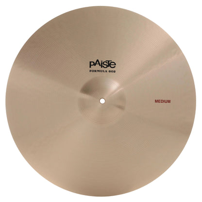 Front view of Paiste 20" Formula 602 Medium Cymbal on white background