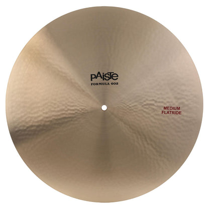 Front view of Paiste 20" Formula 602 Medium Flatride Cymbal on white background