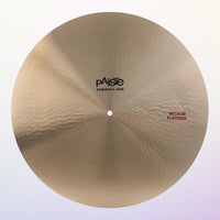 Front view of Paiste 20" Formula 602 Medium Flatride Cymbal on purple background