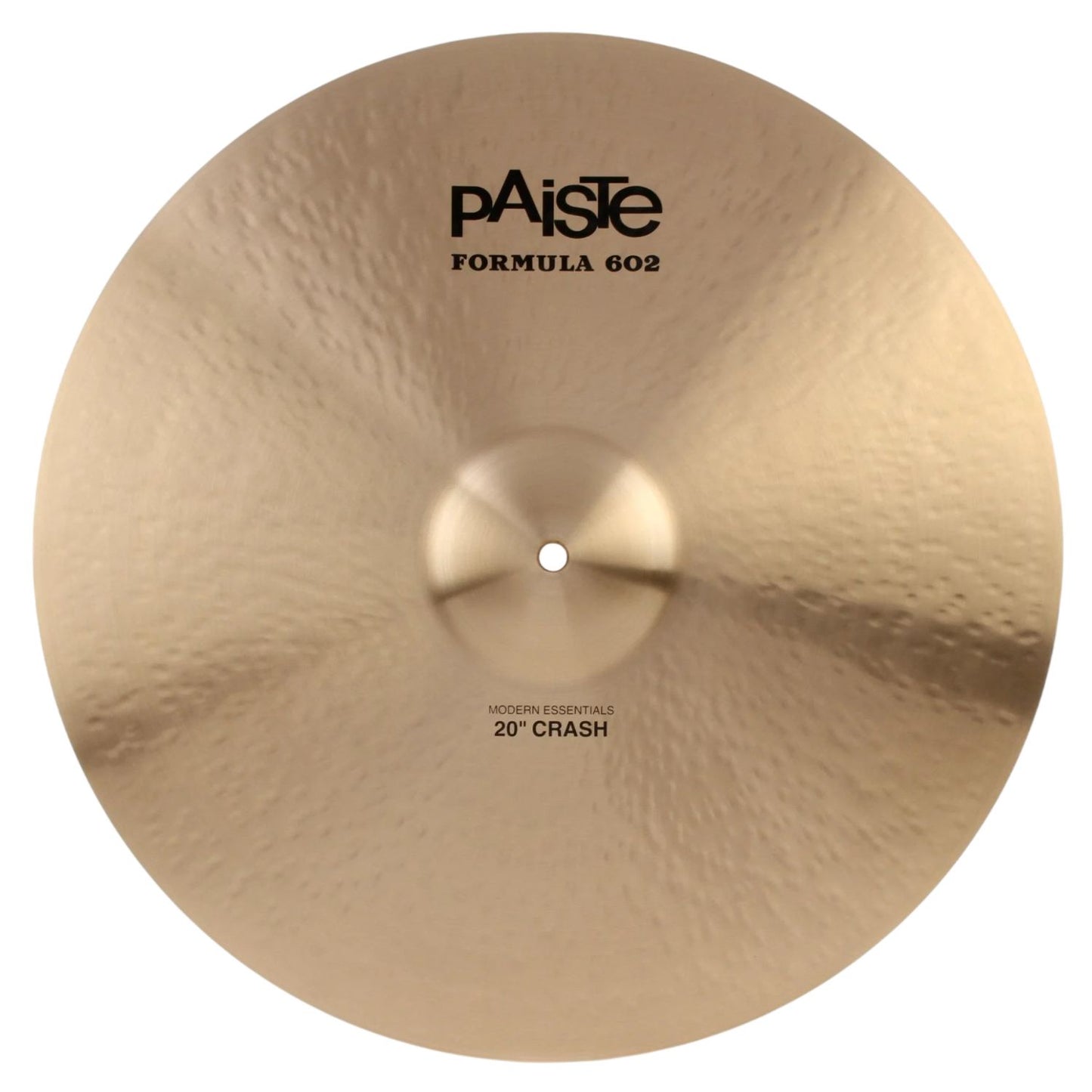Front view of Paiste 20" Formula 602 Modern Essentials Crash Cymbal on white background