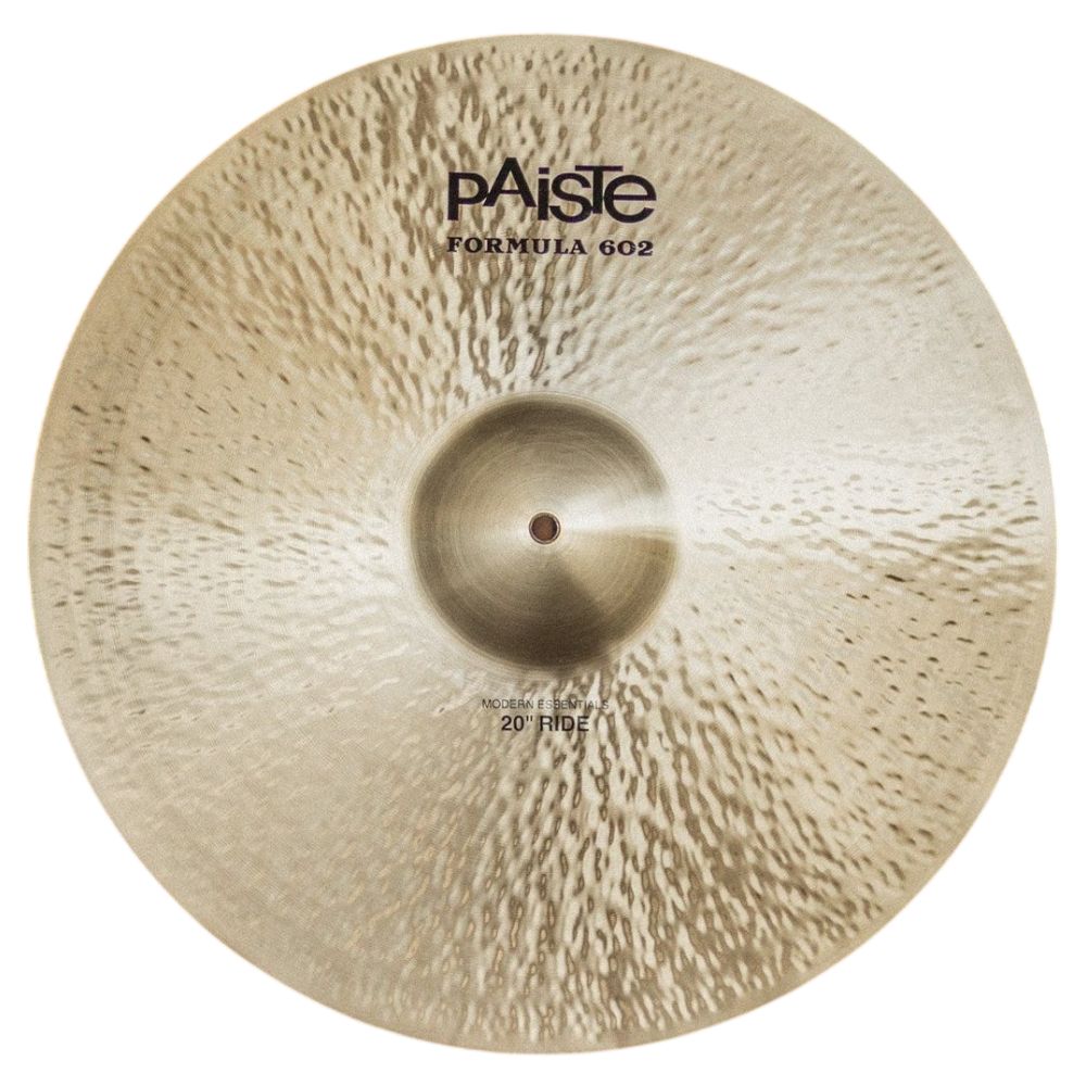 Front view of Paiste 20" Formula 602 Modern Essentials Ride Cymbal on white background