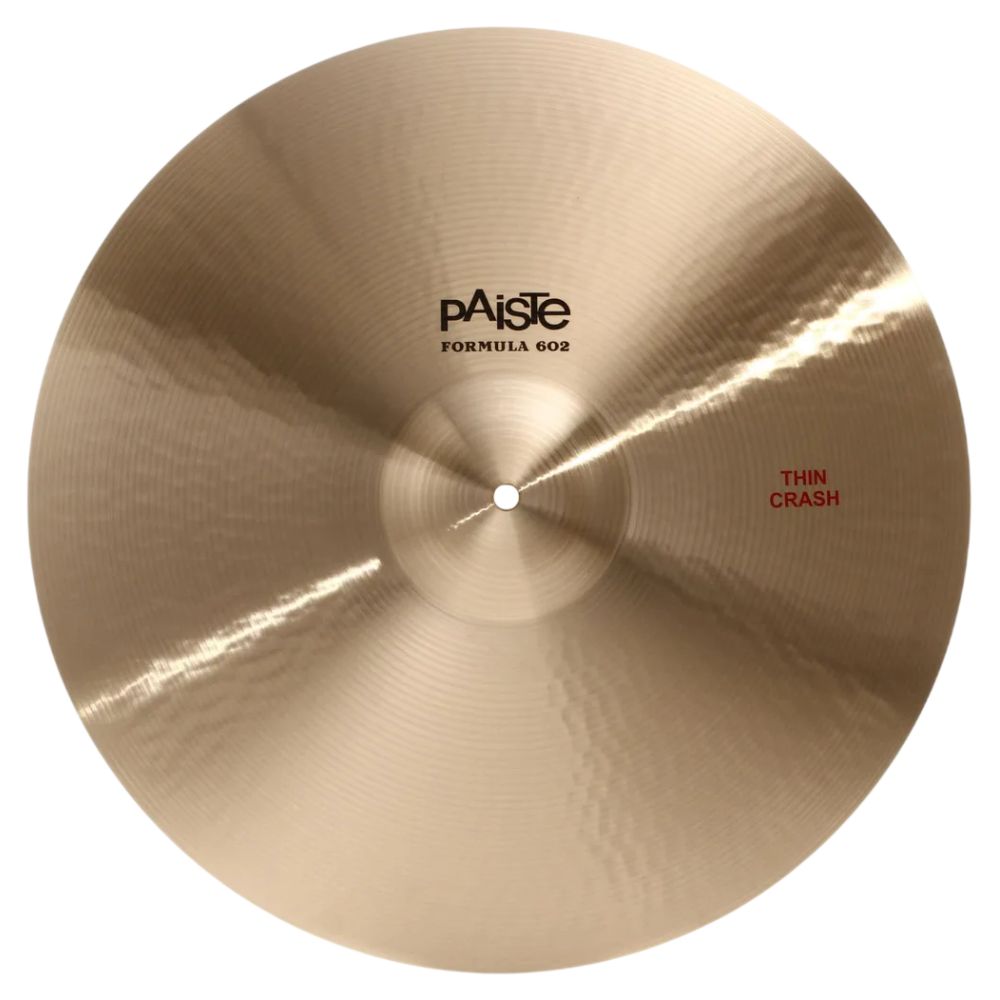 Front view of Paiste 20" Formula 602 Thin Crash Cymbal on white background