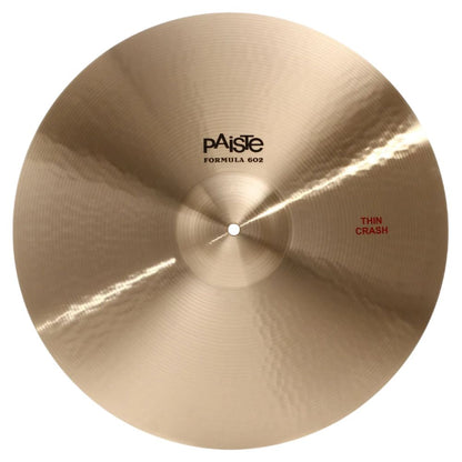 Front view of Paiste 20" Formula 602 Thin Crash Cymbal on white background
