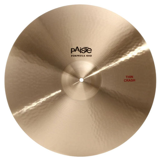 Front view of Paiste 20" Formula 602 Thin Crash Cymbal on white background
