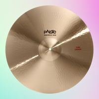 Front view of Paiste 20" Formula 602 Thin Crash Cymbal on multicolored background