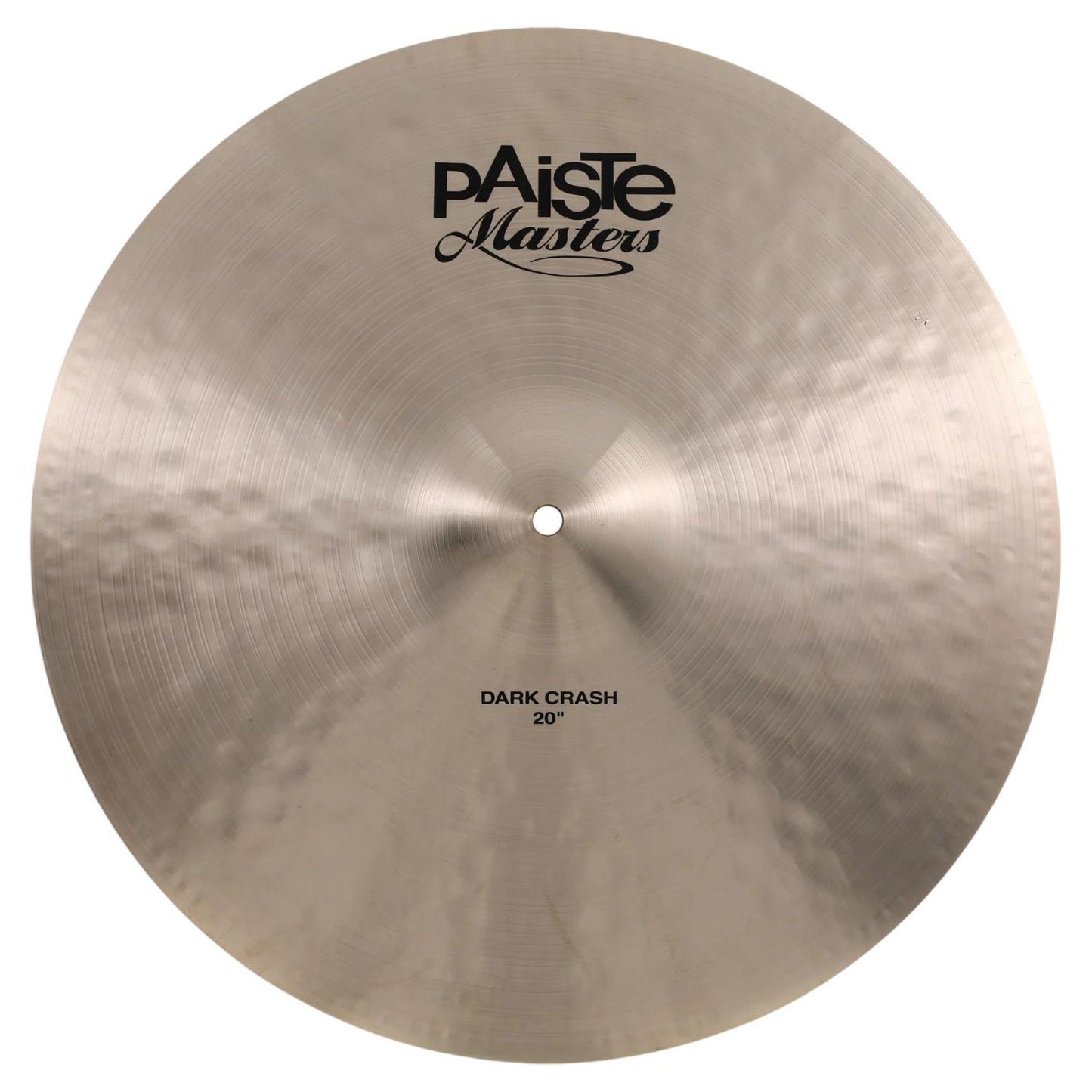 Front view of Paiste 20" Masters Dark Crash Cymbal on white background