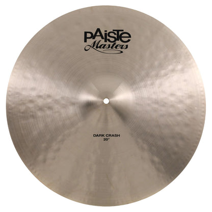 Front view of Paiste 20" Masters Dark Crash Cymbal on white background