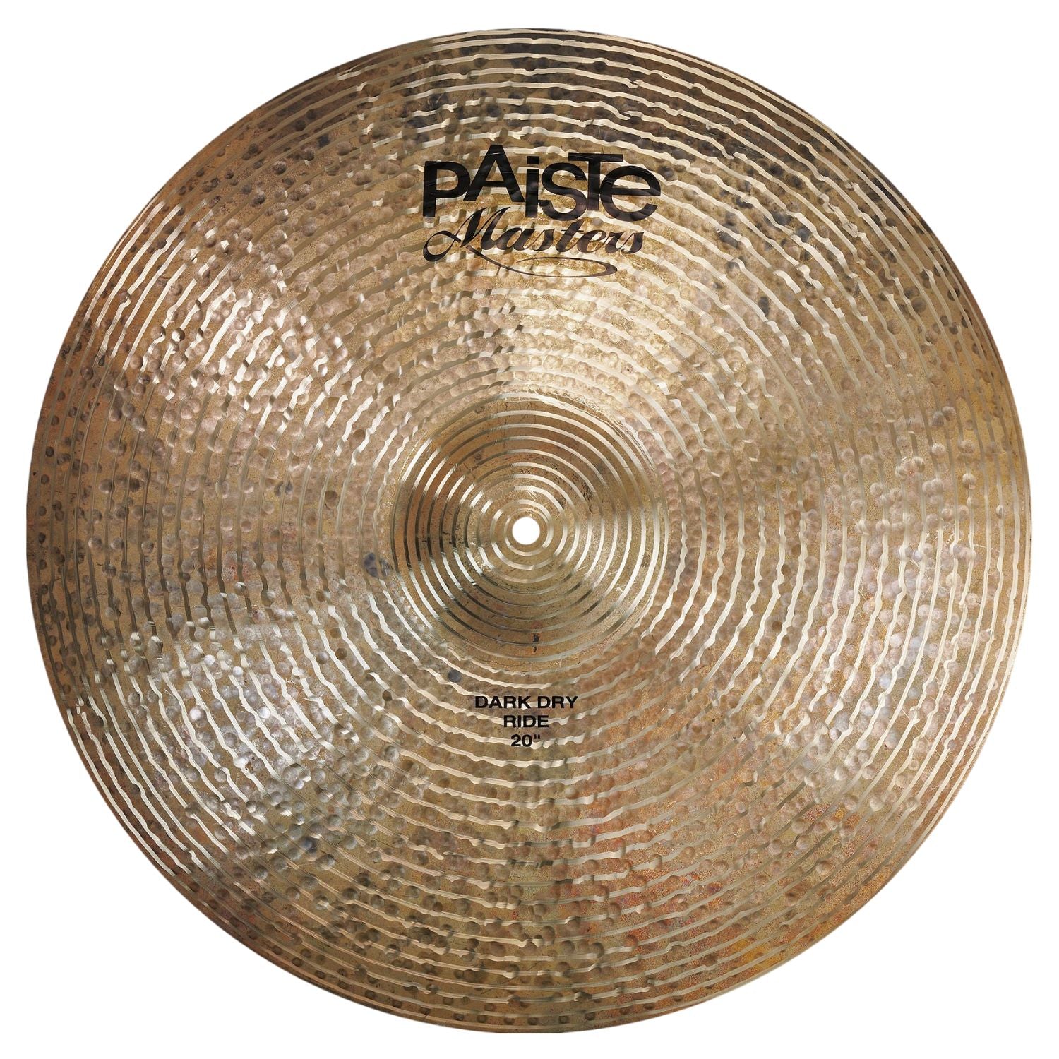 Front view of Paiste 20" Masters Dark Dry Ride Cymbal on white background