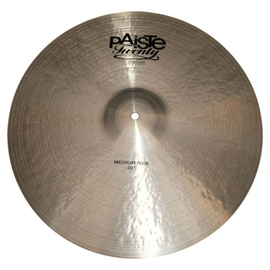 Front view of Paiste 20" Masters Medium Ride Cymbal on white background