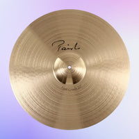 Front view of Paiste 20" Signature Fast Crash Cymbal on purple background