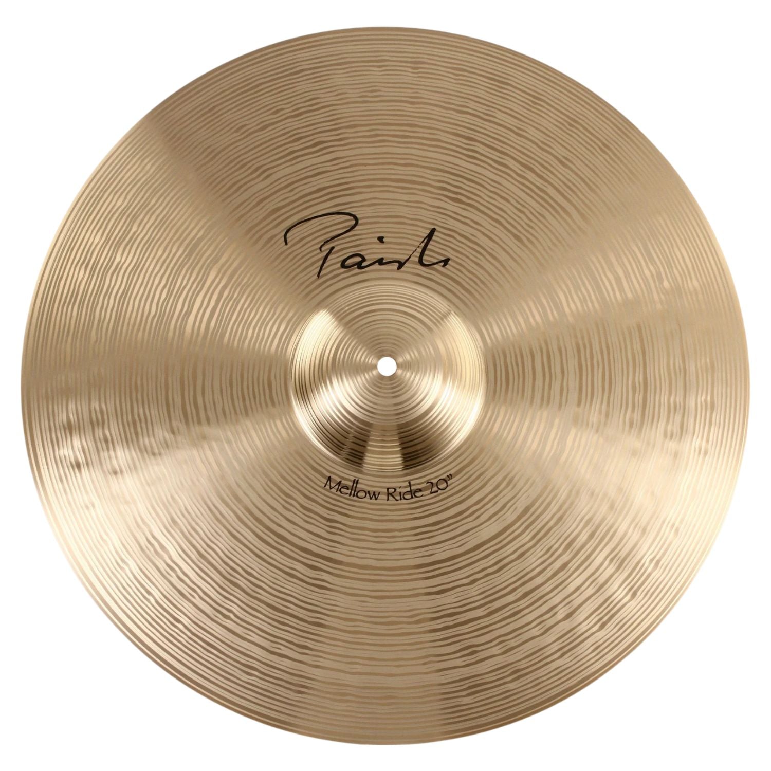 Front view of Paiste 20" Signature Mellow Ride Cymbal on white background