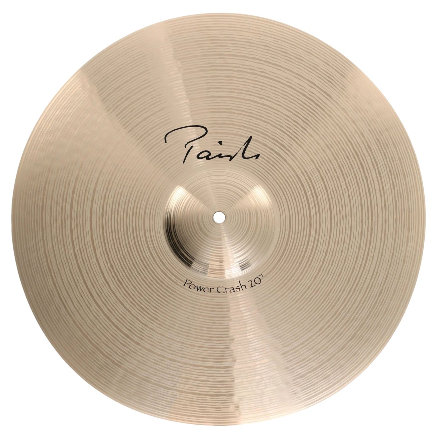 Front view of Paiste 20" Signature Power Crash Cymbal on white background
