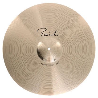 Front view of Paiste 20" Signature Power Crash Cymbal on white background