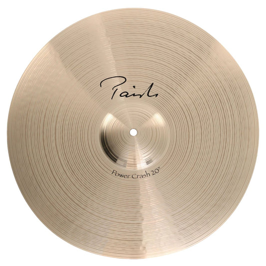 Front view of Paiste 20" Signature Power Crash Cymbal on white background