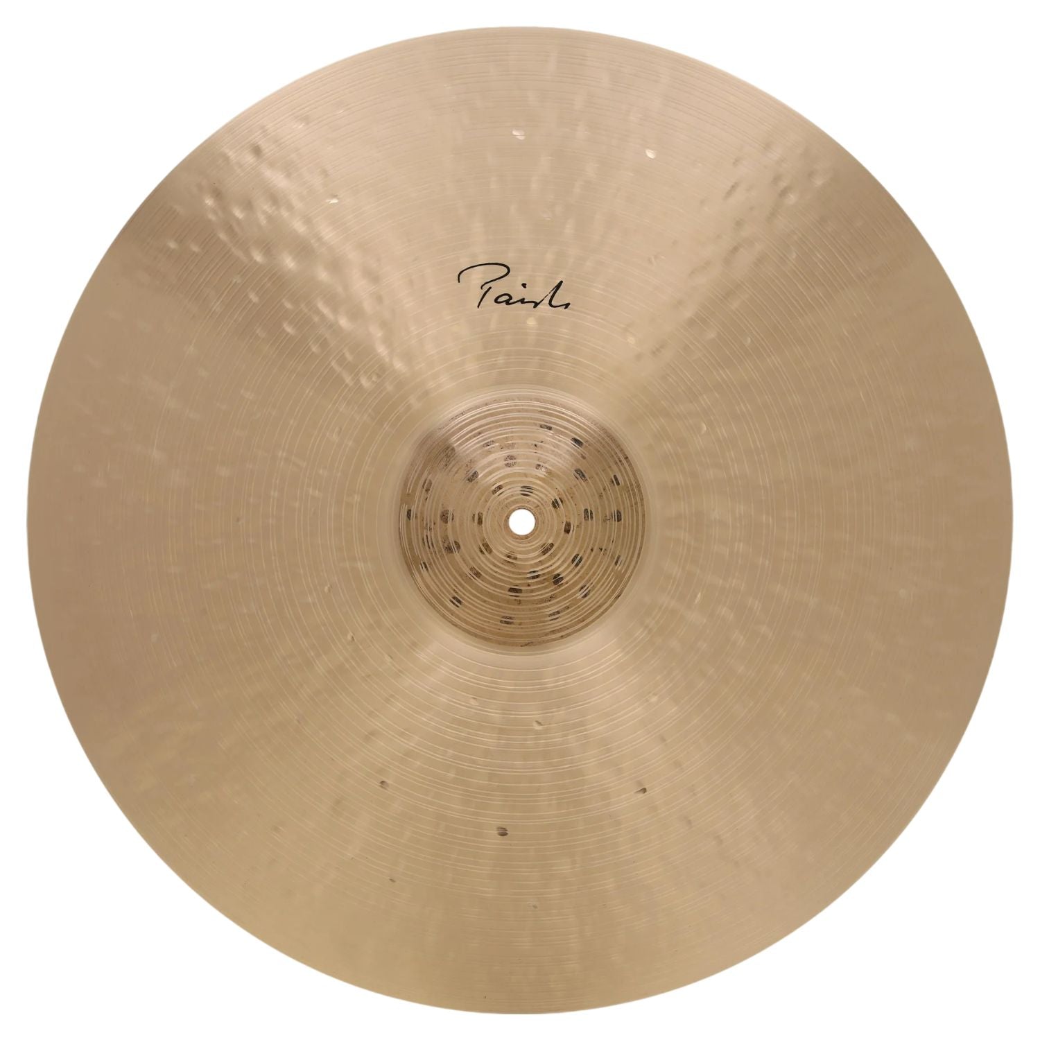 Front view of Paiste 20" Signature Traditionals Light Ride Cymbal on white background