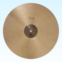 Front view of Paiste 20" Signature Traditionals Thin Crash Cymbal on blue background