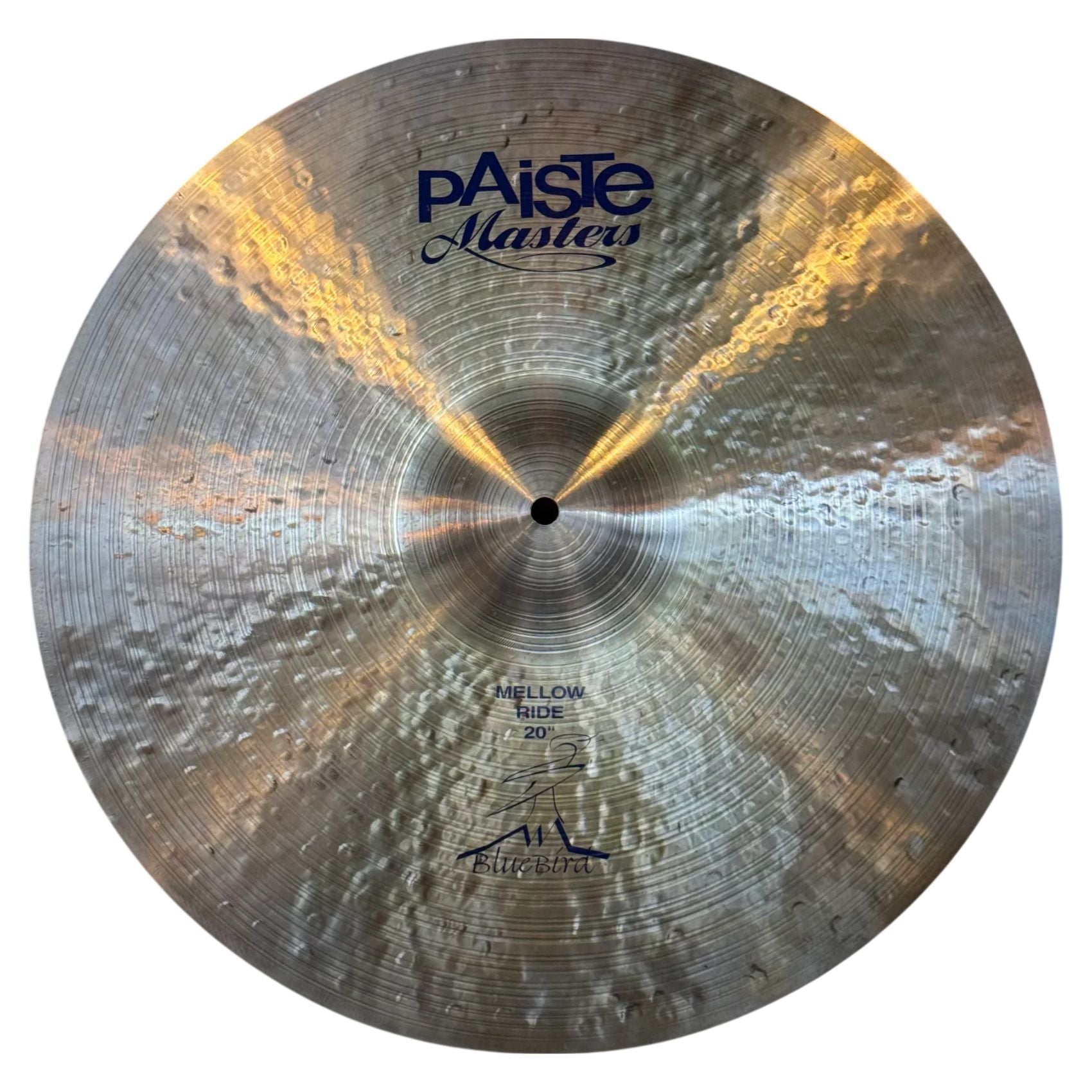 Front view of Paiste 20" Masters Mellow Ride Cymbal on white background