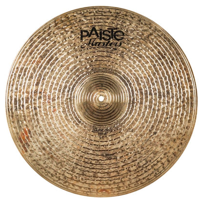 Front view of Paiste 21" Masters Dark Dry Ride Cymbal on white background