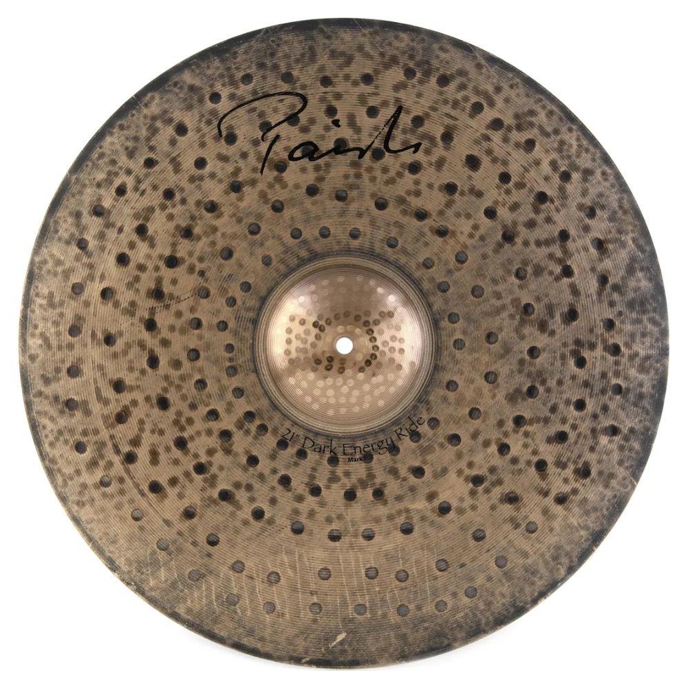 Front view of Paiste 21" Signature Dark Energy Ride Mark I Cymbal on white background