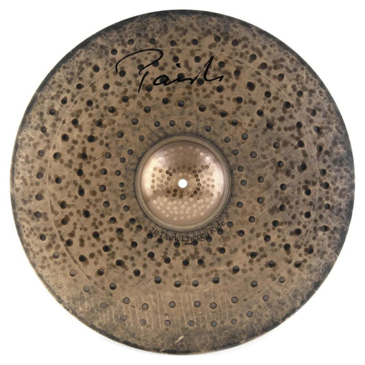 Front view of Paiste 21" Signature Dark Energy Ride Mark I Cymbal on white background
