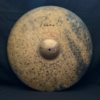 Front view of Paiste 21" Signature Dark Energy Ride Mark I Cymbal on black cloth