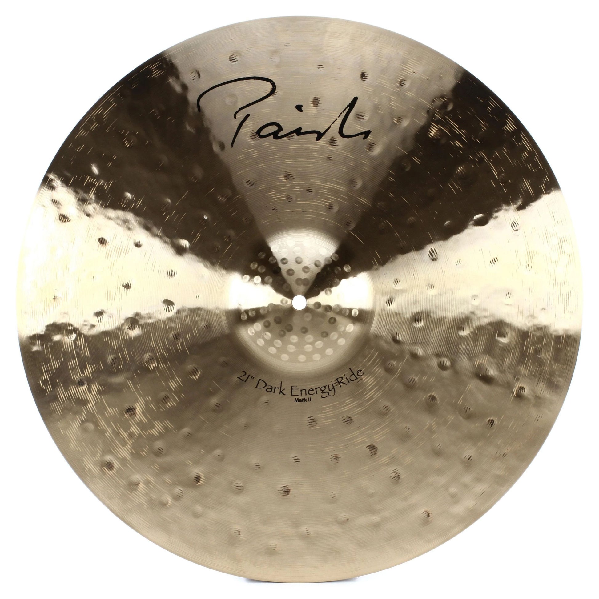 Front view of Paiste 21" Signature Dark Energy Ride Mark II Cymbal on white background