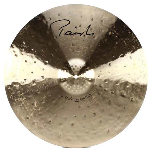Front view of Paiste 21" Signature Dark Energy Ride Mark II Cymbal on white background