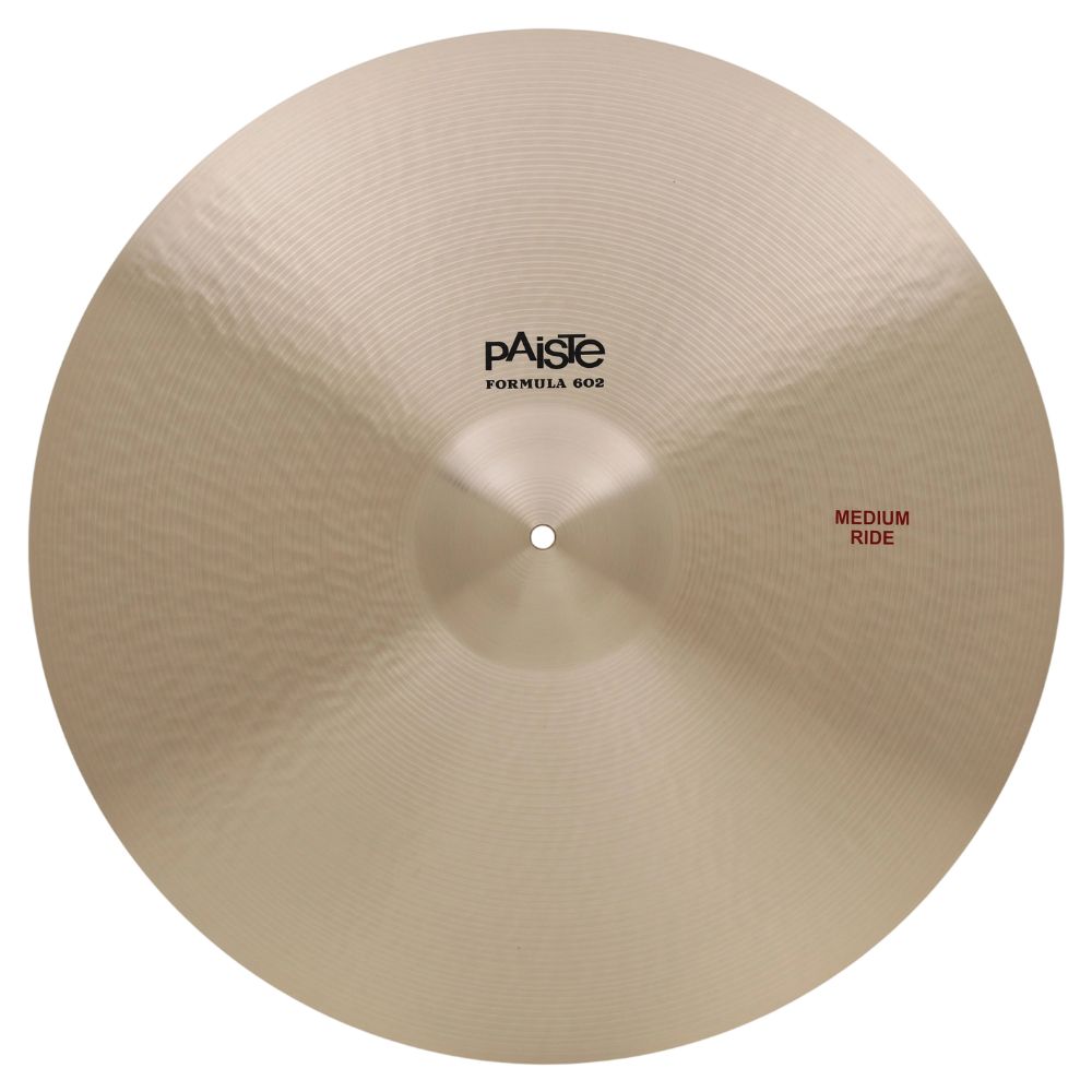 Front view of Paiste 22" Formula 602 Medium Ride Cymbal on white background