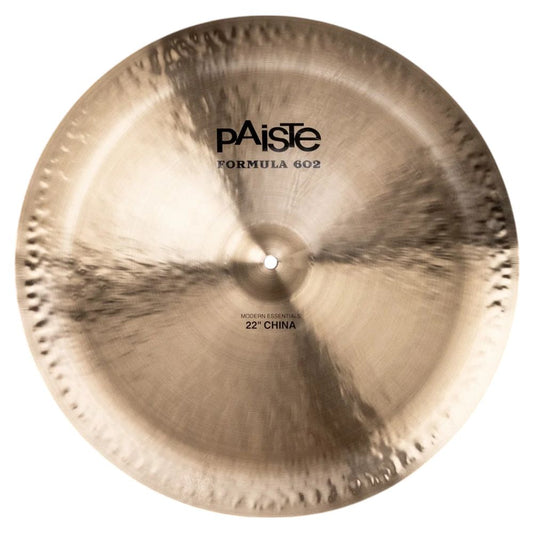 Front view of Paiste 22" Formula 602 Modern Essentials China Cymbal on white background