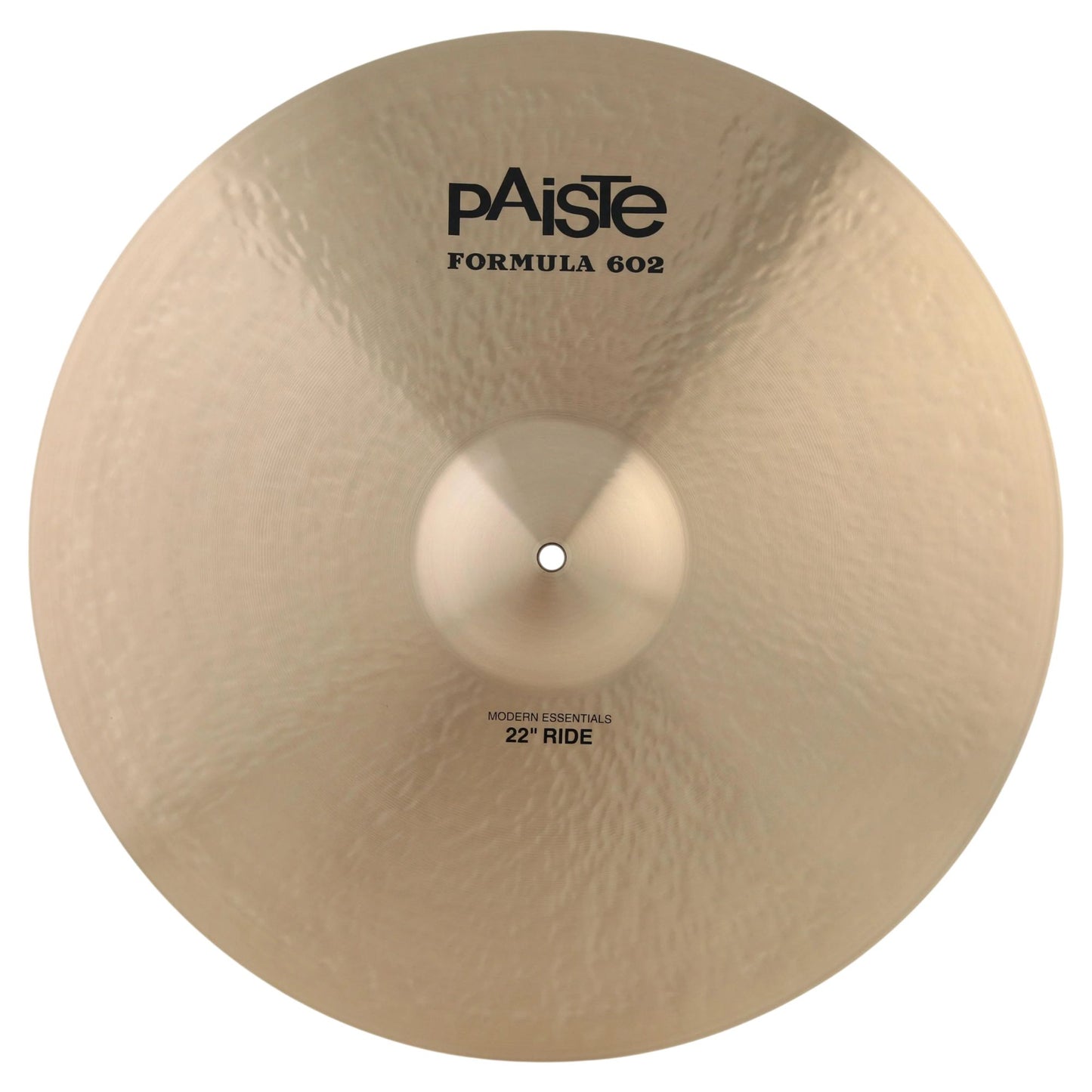 Front view of Paiste 22" Formula 602 Modern Essentials Ride Cymbal on white background