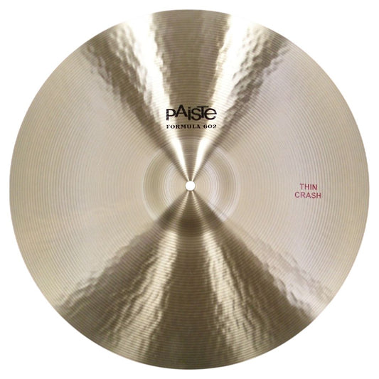 Front view of Paiste 22" Formula 602 Thin Crash Cymbal on white background