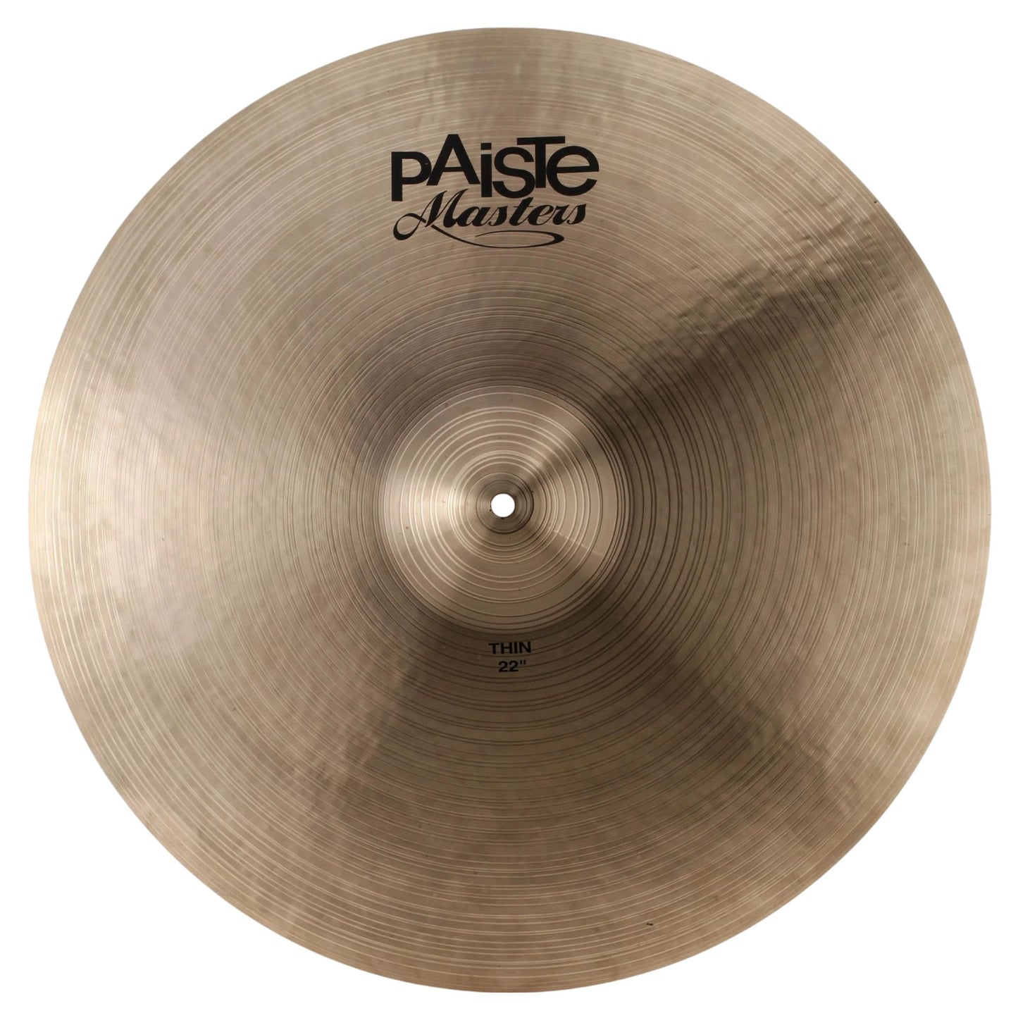 Front view of Paiste 22" Masters Thin Cymbal on white background