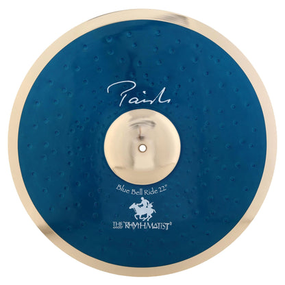 Front view of Paiste 22" Signature Blue Bell Ride Cymbal on white background