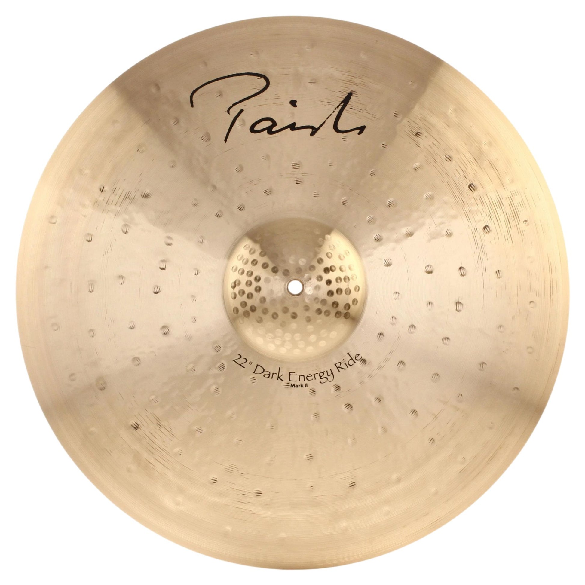 Front view of Paiste 22" Signature Dark Energy Ride Mark II Cymbal on white background