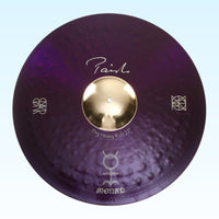 Front view of Paiste 22" Signature Dry Heavy Ride Cymbal on blue background